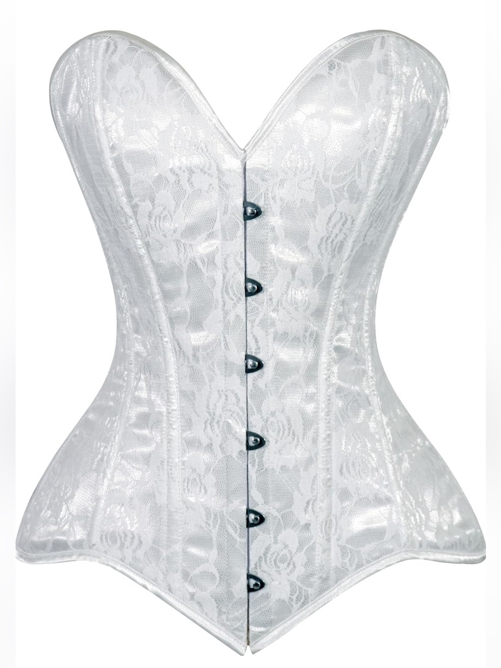 NWT Daisy Corsets Women's White Lace Overbust Corset Bustier Top Lingerie Sz L